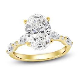 Oval-Cut Lab-Grown Diamond Engagement Ring 4 ct tw 14K Yellow Gold
