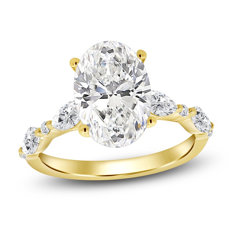 Oval-Cut Lab-Grown Diamond Engagement Ring 4 ct tw 14K Yellow Gold