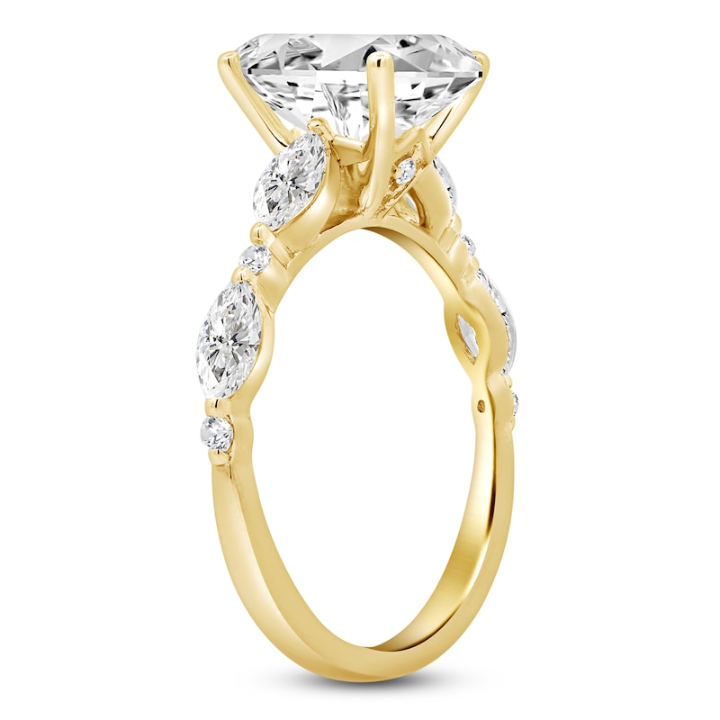 Main Image 2 of Oval-Cut Lab-Grown Diamond Engagement Ring 4 ct tw 14K Yellow Gold