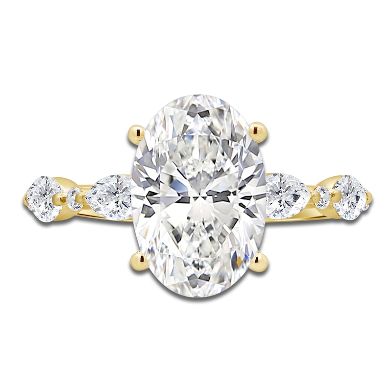 Main Image 3 of Oval-Cut Lab-Grown Diamond Engagement Ring 4 ct tw 14K Yellow Gold