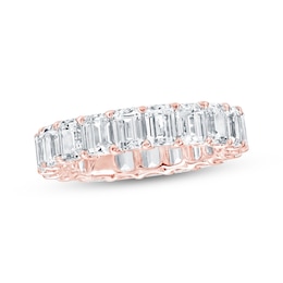 Emerald-Cut Lab-Grown Diamond Eternity Band 5-3/4 - 6-7/8 ct tw 14K Rose Gold