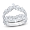Thumbnail Image 1 of Certified Marquise & Round-Cut Diamond Chevron Enhancer Ring 1 ct tw 14K White Gold