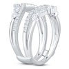 Thumbnail Image 2 of Certified Marquise & Round-Cut Diamond Chevron Enhancer Ring 1 ct tw 14K White Gold
