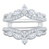 Thumbnail Image 3 of Certified Marquise & Round-Cut Diamond Chevron Enhancer Ring 1 ct tw 14K White Gold