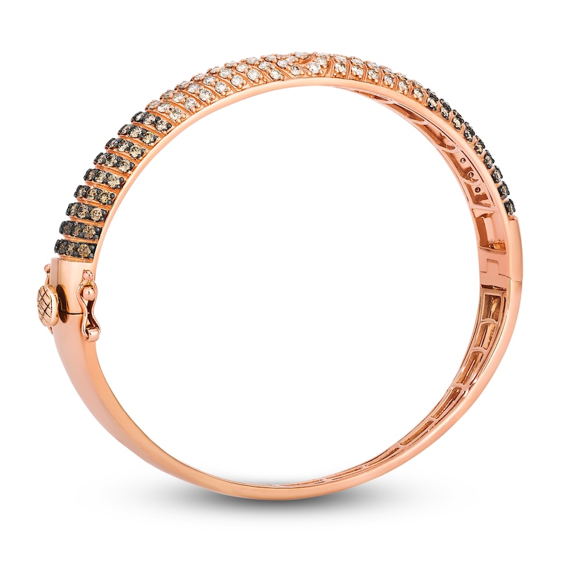 Main Image 2 of Le Vian Chocolate Ombré Diamond Swirl Bangle Bracelet 3 ct tw 14K Strawberry Gold