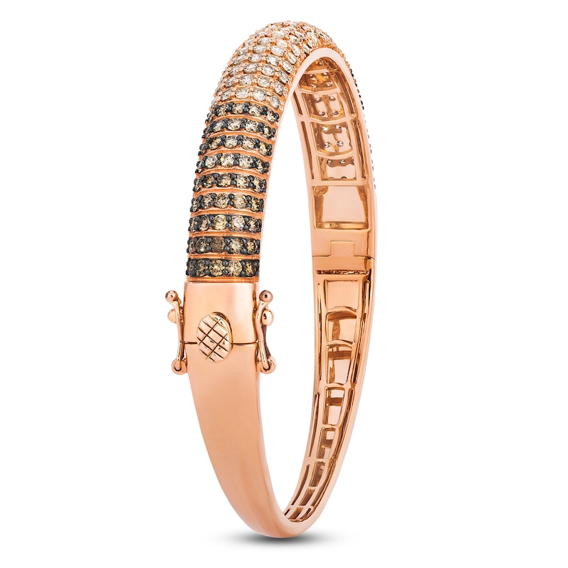 Main Image 3 of Le Vian Chocolate Ombré Diamond Swirl Bangle Bracelet 3 ct tw 14K Strawberry Gold