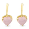 Thumbnail Image 1 of Charm'd by Lulu Frost Heart-Shaped Natural Pink Quartz Drop Earrings 10K Yellow Gold