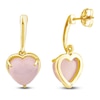 Thumbnail Image 3 of Charm'd by Lulu Frost Heart-Shaped Natural Pink Quartz Drop Earrings 10K Yellow Gold