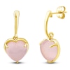 Thumbnail Image 4 of Charm'd by Lulu Frost Heart-Shaped Natural Pink Quartz Drop Earrings 10K Yellow Gold