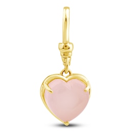 Charm'd by Lulu Frost Heart-Shaped Natural Pink Quartz Charm 10K Yellow Gold