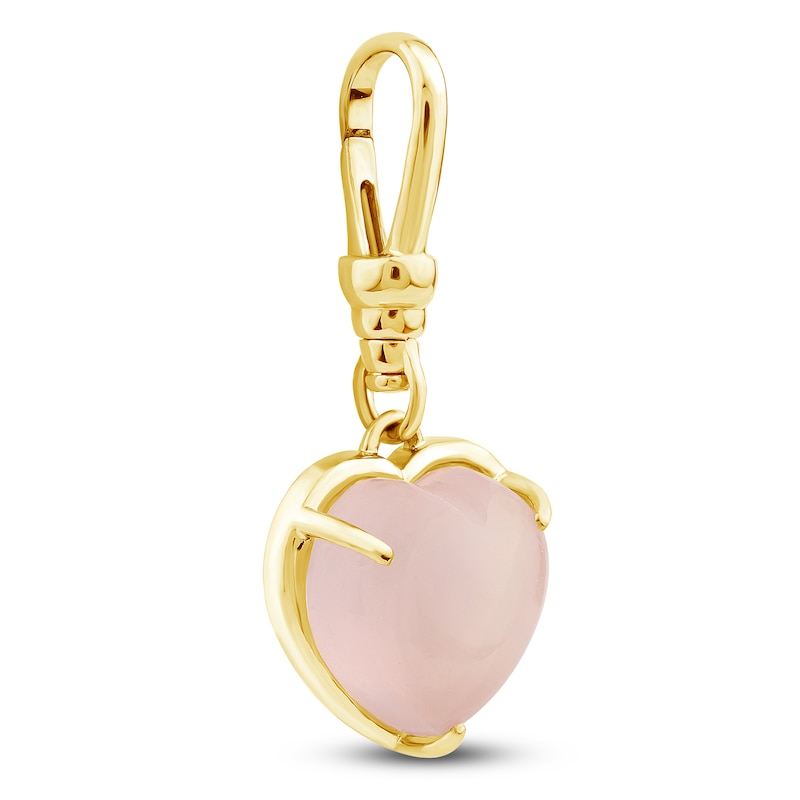 Main Image 2 of Charm'd by Lulu Frost Heart-Shaped Natural Pink Quartz Charm 10K Yellow Gold