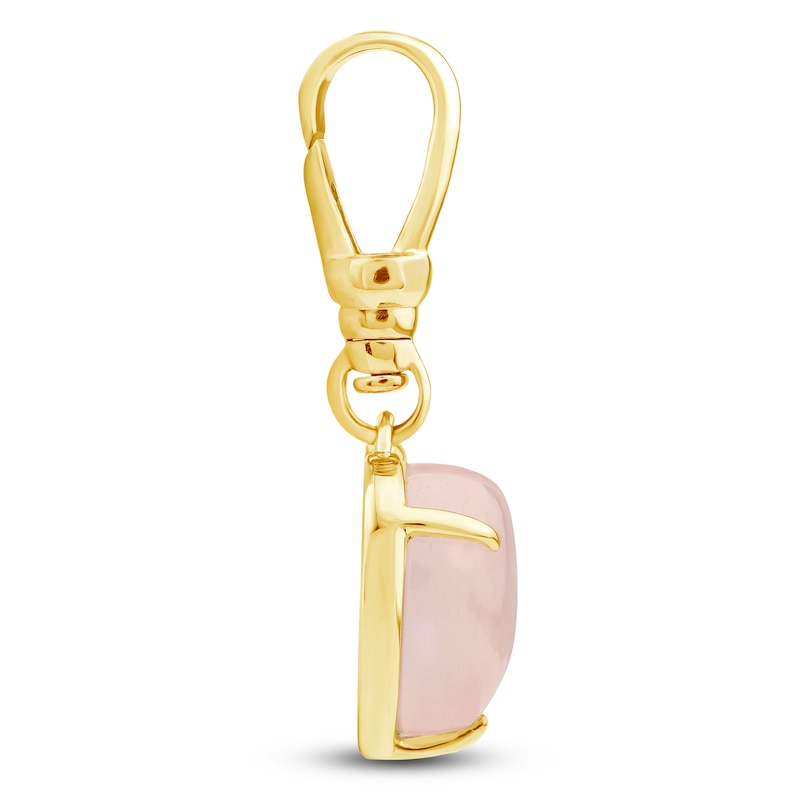 Main Image 3 of Charm'd by Lulu Frost Heart-Shaped Natural Pink Quartz Charm 10K Yellow Gold