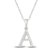 Thumbnail Image 1 of Diamond Initial A Necklace 1/20 ct tw 10K White Gold 18"