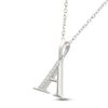 Thumbnail Image 2 of Diamond Initial A Necklace 1/20 ct tw 10K White Gold 18"