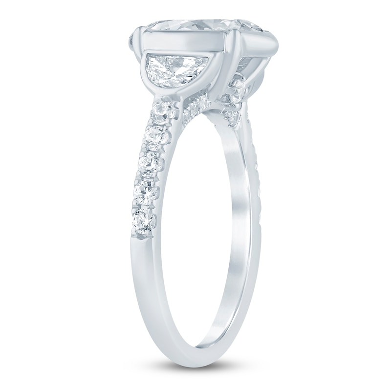 Main Image 2 of Oval-Cut & Half Moon-Shaped Lab-Grown Diamond Engagement Ring 2-3/4 ct tw 14K White Gold