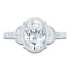 Thumbnail Image 3 of Oval-Cut & Half Moon-Shaped Lab-Grown Diamond Engagement Ring 2-3/4 ct tw 14K White Gold