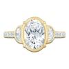 Thumbnail Image 3 of Oval-Cut & Half Moon-Shaped Lab-Grown Diamond Engagement Ring 2-3/4 ct tw 14K Yellow Gold