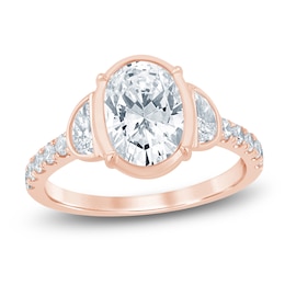 Oval-Cut & Half Moon-Shaped Lab-Grown Diamond Engagement Ring 2-3/4 ct tw 14K Rose Gold