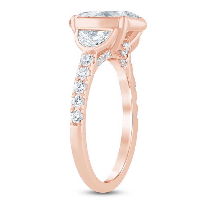 Main Image 2 of Oval-Cut & Half Moon-Shaped Lab-Grown Diamond Engagement Ring 2-3/4 ct tw 14K Rose Gold