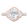 Thumbnail Image 3 of Oval-Cut & Half Moon-Shaped Lab-Grown Diamond Engagement Ring 2-3/4 ct tw 14K Rose Gold