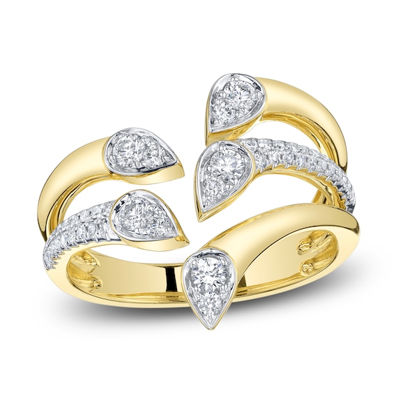 Shy Creation Diamond Multi-Row Cuff Ring 3/8 ct tw 14K Yellow Gold SC55029011RD