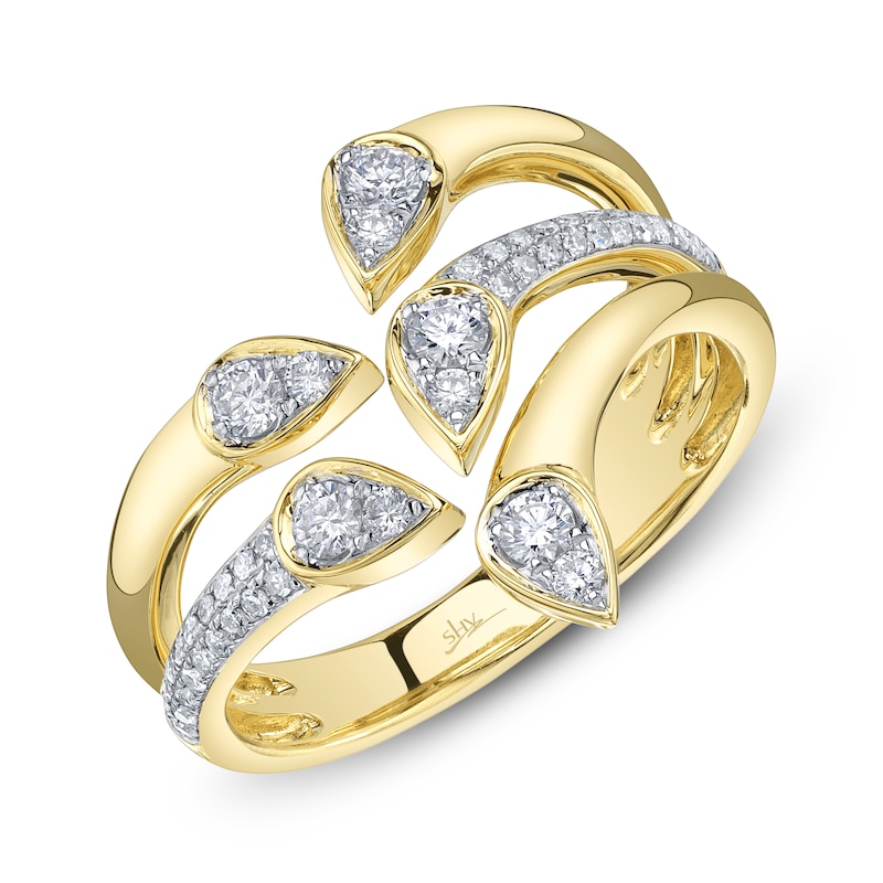 Main Image 2 of Shy Creation Diamond Multi-Row Cuff Ring 3/8 ct tw 14K Yellow Gold