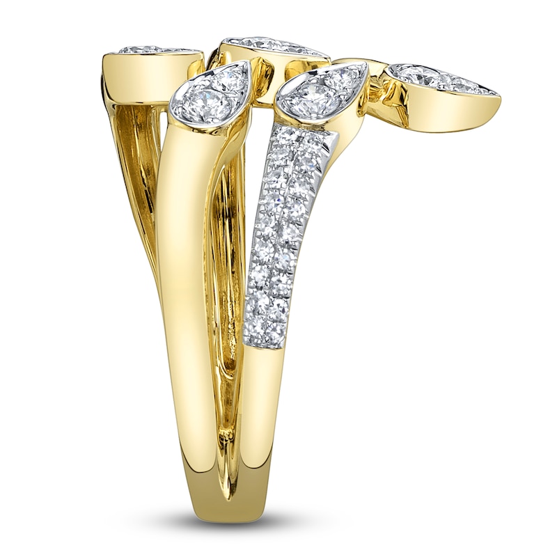 Main Image 3 of Shy Creation Diamond Multi-Row Cuff Ring 3/8 ct tw 14K Yellow Gold