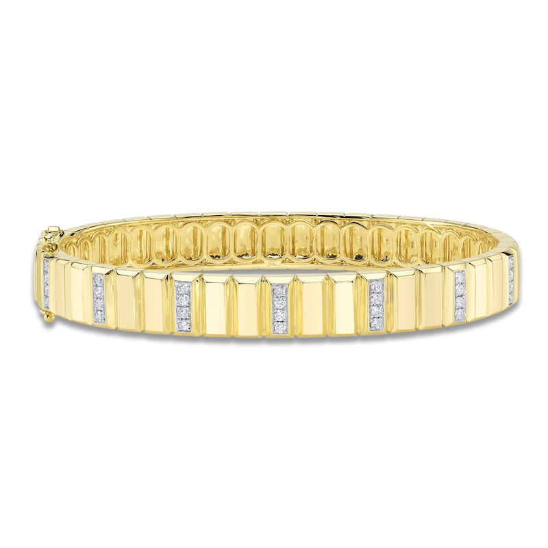 Main Image 1 of Shy Creation Diamond Brick-Pattern Bangle Bracelet 1/3 ct tw 14K Yellow Gold