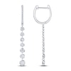 Thumbnail Image 1 of Shy Creation Graduated Diamond Drop Hoop Earrings 3/8 ct tw 14K White Gold