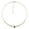 Thumbnail Image 1 of Baguette-Cut Natural Brazilian Cruzeiro Tourmaline & Diamond Necklace 3/4 ct tw 14K Yellow Gold 18"