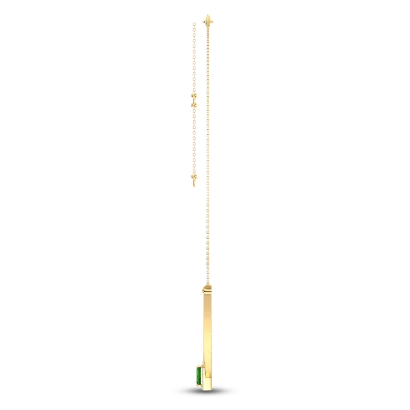 Main Image 2 of Baguette-Cut Natural Brazilian Cruzeiro Tourmaline & Diamond Necklace 3/4 ct tw 14K Yellow Gold 18"