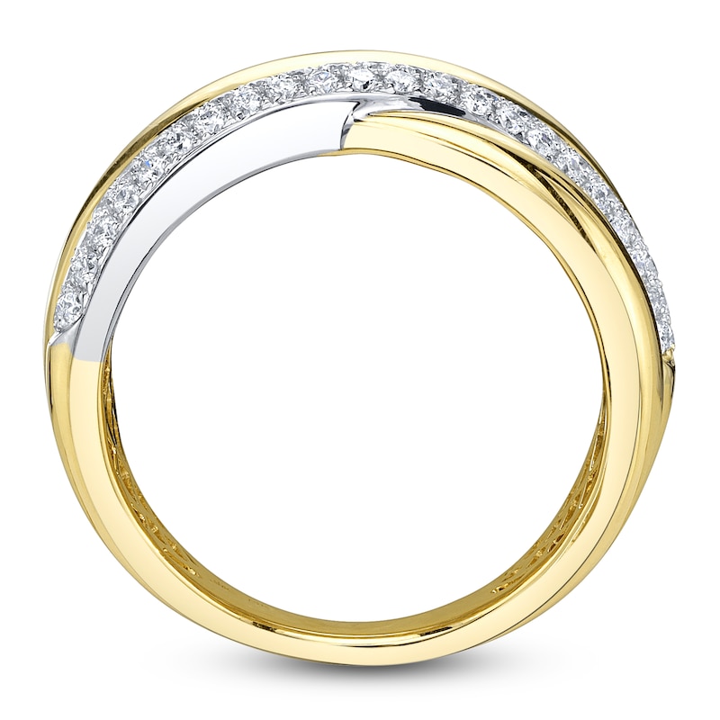 Main Image 4 of Shy Creation Diamond Pavé Crossover Ring 5/8 ct tw 14K Two-Tone Gold