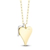 Thumbnail Image 3 of Shy Creation Diamond Pavé Double Heart Charm Necklace 1/10 ct tw 14K Two-Tone Gold 18"