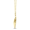 Thumbnail Image 3 of Shy Creation Pear-Shaped Diamond Textured Heart Drop Necklace 1/6 ct tw 14K Yellow Gold 18"