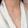 Thumbnail Image 4 of Shy Creation Pear-Shaped Diamond Textured Heart Drop Necklace 1/6 ct tw 14K Yellow Gold 18"