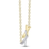 Thumbnail Image 2 of Shy Creation Diamond Double Sideways Cross Necklace 1/20 ct tw 14K Two-Tone Gold 18"