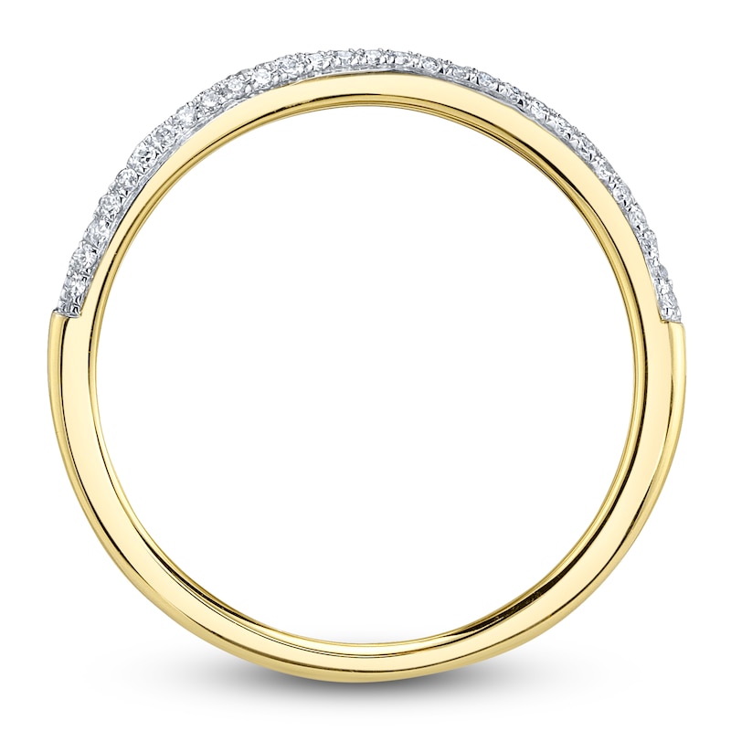 Main Image 4 of Shy Creation Diamond Pavé Wave Ring 1/8 ct tw 14K Yellow Gold