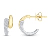 Thumbnail Image 1 of Shy Creation Diamond Mini J-Hoop Earrings 1/5 ct tw 14K Two-Tone Gold