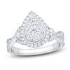 Thumbnail Image 1 of Brilliant Moments Certified Multi-Diamond Pear Halo Engagement Ring 1 ct tw 14K White Gold