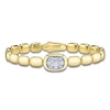 Thumbnail Image 1 of Shy Creation Baguette & Round-Cut Multi-Diamond Pillow Link Bangle Bracelet 1/2 ct tw 14K Yellow Gold
