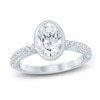 Thumbnail Image 1 of Oval-Cut Lab-Grown Diamond Bezel-Set Engagement Ring 2 ct tw 14K White Gold