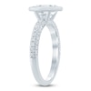 Thumbnail Image 2 of Oval-Cut Lab-Grown Diamond Bezel-Set Engagement Ring 2 ct tw 14K White Gold