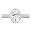 Thumbnail Image 3 of Oval-Cut Lab-Grown Diamond Bezel-Set Engagement Ring 2 ct tw 14K White Gold