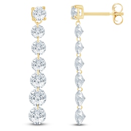 Jared Signature Collection Lab-Grown Diamond Graduated Drop Earrings 3 ct tw 14K Yellow Gold