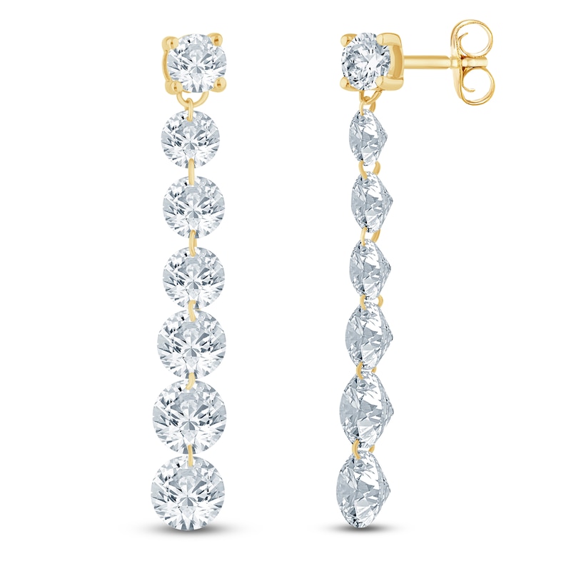 Main Image 2 of Jared Signature Collection Lab-Grown Diamond Graduated Drop Earrings 3 ct tw 14K Yellow Gold