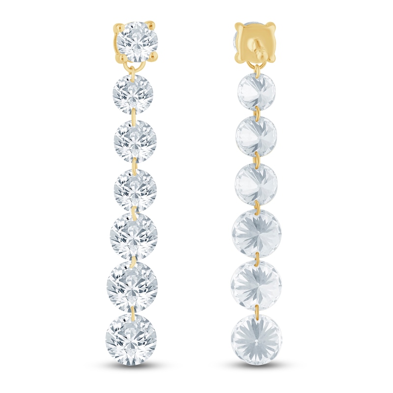 Main Image 3 of Jared Signature Collection Lab-Grown Diamond Graduated Drop Earrings 3 ct tw 14K Yellow Gold