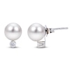 Thumbnail Image 2 of Akoya Cultured Pearl & Diamond Stud Earrings 1/20 ct tw 14K White Gold