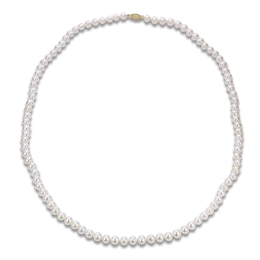 Akoya Cultured Pearl Necklace 14K Yellow Gold 5.5-6mm 24"