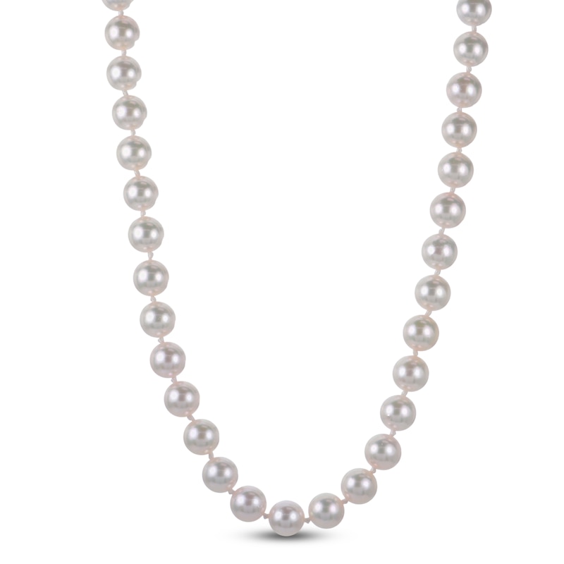 Main Image 2 of Akoya Cultured Pearl Necklace 14K Yellow Gold 5.5-6mm 24"