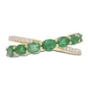 Thumbnail Image 3 of Oval-Cut Natural Emerald & Diamond Crossover Ring 1/10 ct tw 10K Yellow Gold